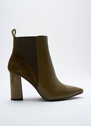 Botine/ghete material neted toc de 7 la 9 cm verde LODI femeie