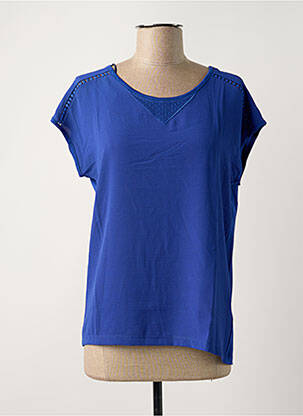 Tricou guler rotund mâneci scurte albastru DAMART femeie