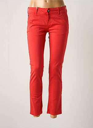 Pantalon 7/8 talie cu cleme roșu DONOVAN femeie