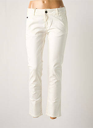 Pantalon 7/8 talie cu cleme alb DONOVAN femeie