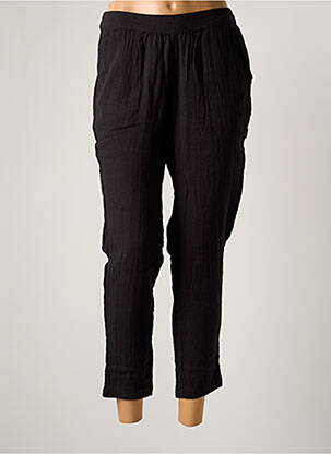 Pantalon 7/8 talie cu cleme mărime normală negru ICHI femeie