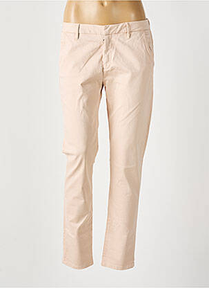 Pantalon chino țesătură poplin roz REIKO femeie