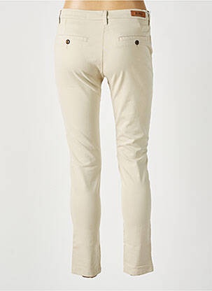 Pantalon chino țesătură poplin bej REIKO femeie