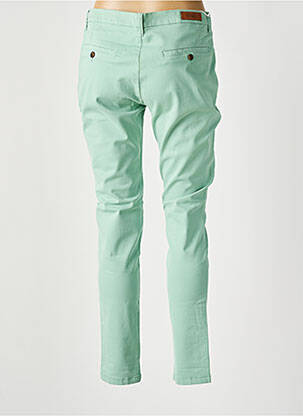 Pantalon chino țesătură poplin verde REIKO femeie