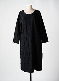 Rochie midi țesătură crep mâneci lungi negru KOKOMARINA femeie