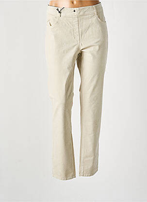 Pantalon slim talie elastică bej EAST DRIVE femeie
