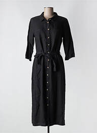 Rochie lungă țesătură crep mâneci 3/4 negru SIGNE NATURE femeie