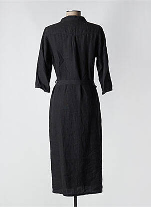 Rochie lungă țesătură crep mâneci 3/4 negru SIGNE NATURE femeie