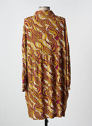 Rochie scurtă croială fluidă mâneci lungi galben ALMAE femeie