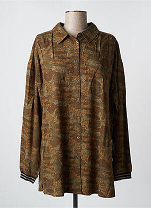 Cămașă imprimeu fantezie mâneci lungi verde CREAM femeie