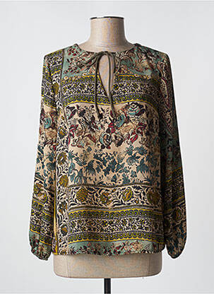 Bluză imprimeu floral mâneci lungi verde SIGNE NATURE femme