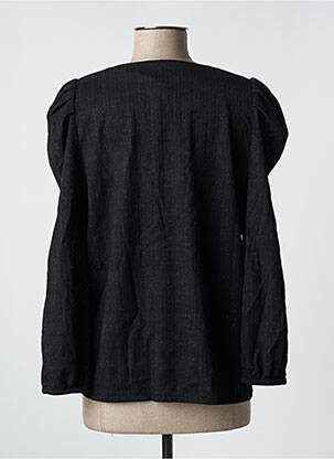 Top țesătură crep mâneci lungi negru JANIS & JOHN femeie