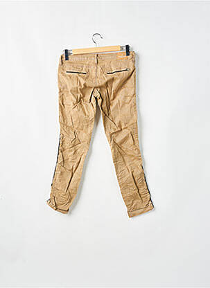 Pantalon chino broderie galoni laterali talie joasă maro PLEASE femeie