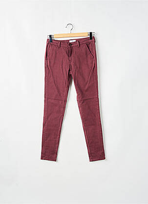 Pantalon chino țesătură poplin mărime normală roșu LE TEMPS DES CERISES femeie
