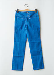 Pantalon 7/8 închidere cu fermoar sub clapetă cu nasturi mărime normală albastru TIM BARGEOT femeie