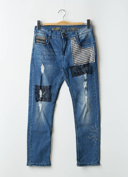 Blugi cu croială slim albastru DESIGUAL femeie