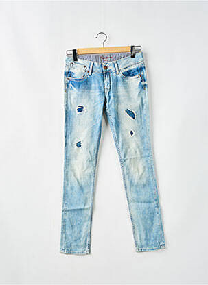 Blugi cu croială slim efect uzat decolorat mărime normală albastru PEPE JEANS femeie