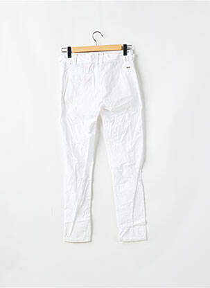Pantalon chino țesătură poplin talie înaltă alb KAPORAL femeie