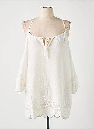 Tunică mâneci lungi alb EMA BLUE'S femeie