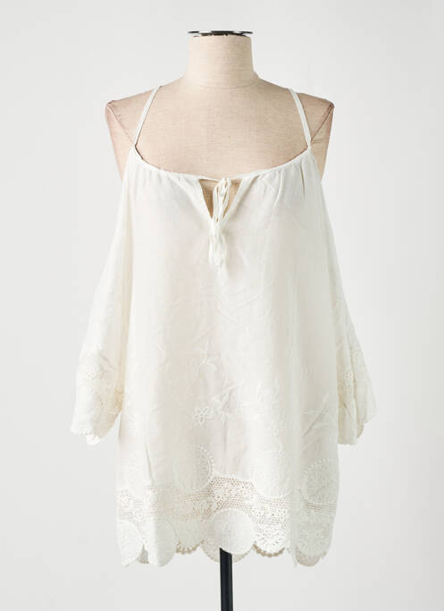 Tunică mâneci lungi alb EMA BLUE'S femeie