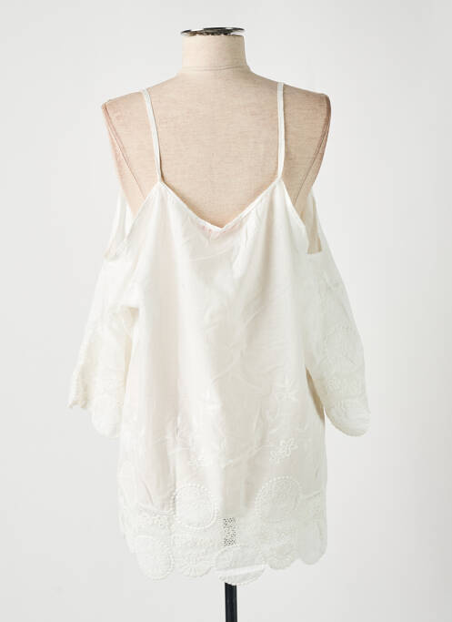 Tunică mâneci lungi alb EMA BLUE'S femeie