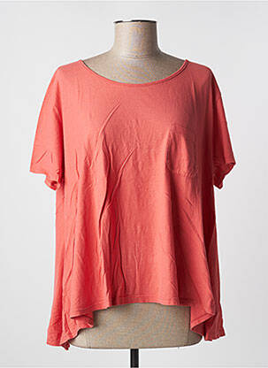 Tricou guler rotund mâneci scurte portocalie PLEASE femeie