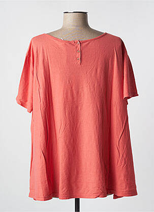 Tricou guler rotund mâneci scurte portocalie PLEASE femeie