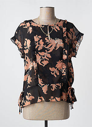 Bluză ușoară și transparentă mâneci scurte negru SCOTCH & SODA femeie