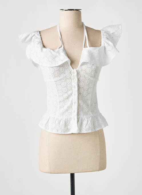 Top alb GUESS femeie