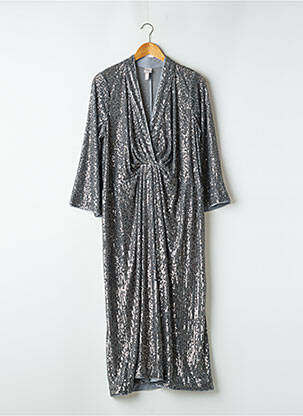 Rochie lungă croială fluidă mâneci 3/4 gri H&M femeie