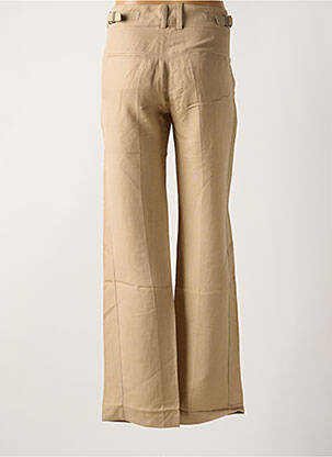 Pantalon drept țesătură crep talie joasă bej LOLA femeie