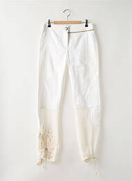 Pantalon 7/8 țesătură poplin mărime normală alb OHDD femme