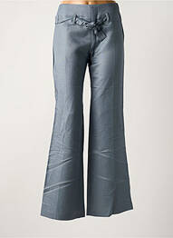 Pantalon evazat talie cu cleme talie înaltă albastru LOLA femme