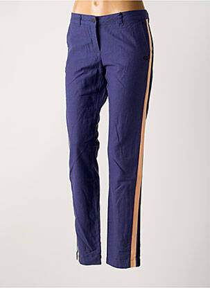 Pantalon chino broderie galoni laterali talie joasă albastru MAISON SCOTCH femeie