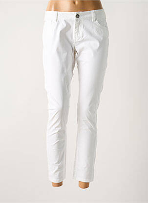 Pantalon slim țesătură poplin mărime normală alb TEDDY SMITH femeie