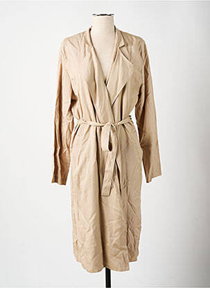 Trench țesătură poplin fără glugă bej GRACE & MILA femeie