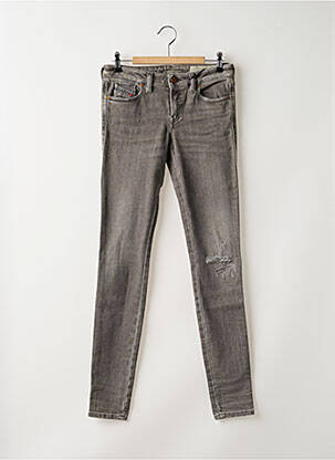 Blugi skinny efect uzat decolorat talie joasă gri DIESEL femeie