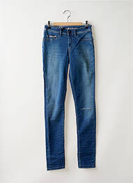 Blugi skinny efect uzat decolorat talie înaltă albastru DONOVAN femme