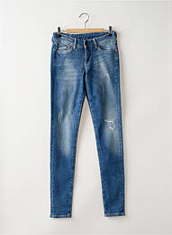 Blugi cu croială slim efect uzat decolorat talie joasă albastru PEPE JEANS femme