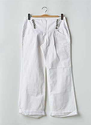 Pantalon chino țesătură poplin talie înaltă alb FREEMAN T.PORTER femeie