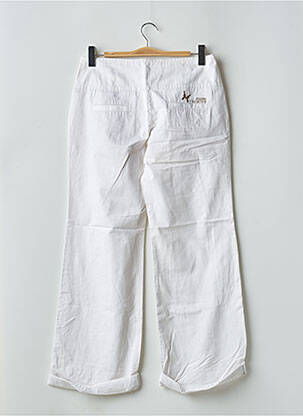 Pantalon chino țesătură poplin talie înaltă alb FREEMAN T.PORTER femeie