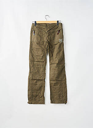 Pantalon drept țesătură poplin talie joasă verde TEDDY SMITH bărbat