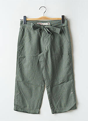 Pantalon trei sferturi croială dreaptă talie joasă verde ONLY femeie