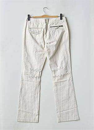 Pantalon drept țesătură poplin talie joasă bej RWD femeie