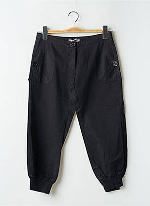 Pantalon trei sferturi țesătură poplin mărime normală negru SESSUN femme