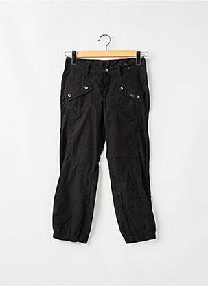Pantalon 7/8 țesătură poplin talie joasă negru IKKS femeie