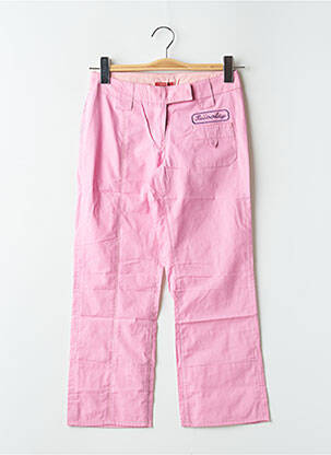 Pantalon 7/8 țesătură poplin talie joasă roz BE YOU K femeie