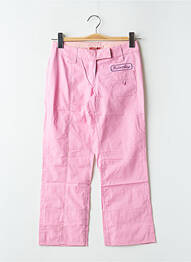 Pantalon 7/8 țesătură poplin talie joasă roz BE YOU K femme