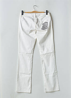 Pantalon drept țesătură poplin talie joasă bej GUESS femeie