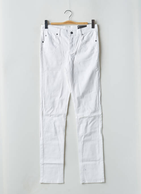 Pantalon slim țesătură poplin talie înaltă alb CHEAP MONDAY femme